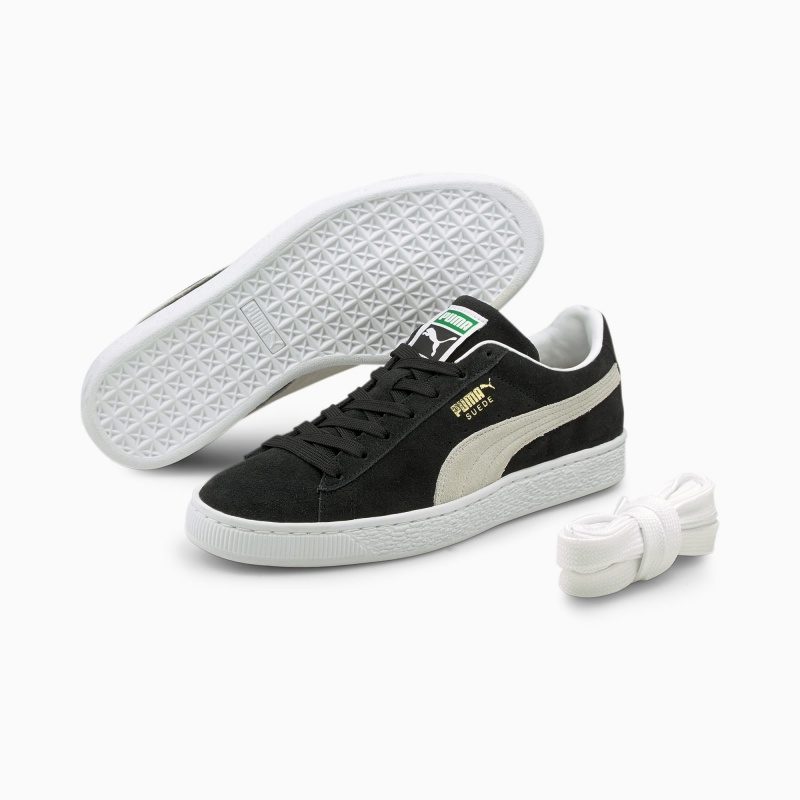 Tenis Puma Suede Classic XXI Negros Blancos | 86270YKMG