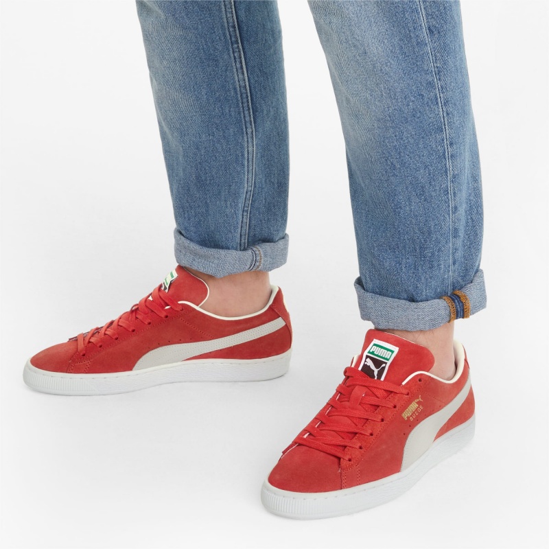 Tenis Puma Suede Classic XXI Rojos Blancos | 32918MHQJ