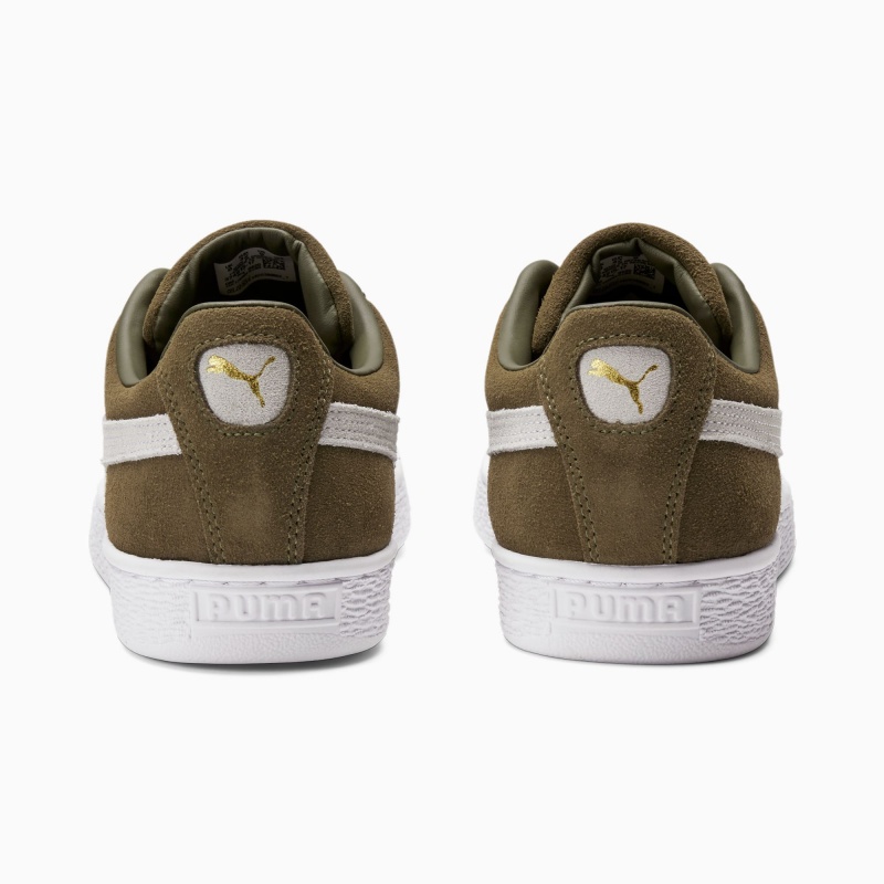 Tenis Puma Suede Classic XXI Verde Oliva Oscuro Blancos Dorados | 97156UYPD