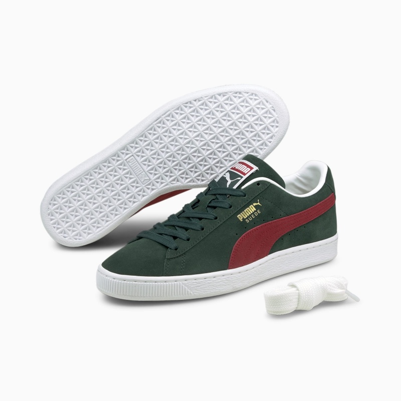 Tenis Puma Suede Classic XXI Verdes Rojos Blancos | 59230UXRV