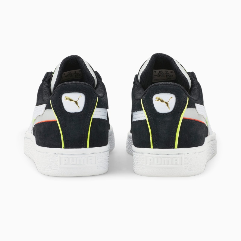 Tenis Puma Suede Displaced JR Negros Blancos | 40827HRYV