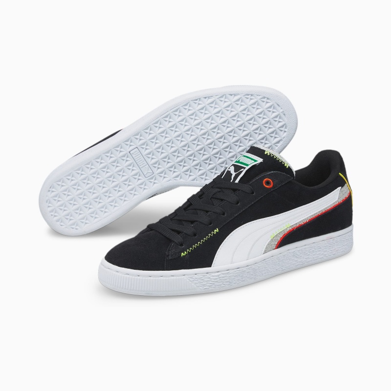 Tenis Puma Suede Displaced Negros Blancos | 46803QUXR