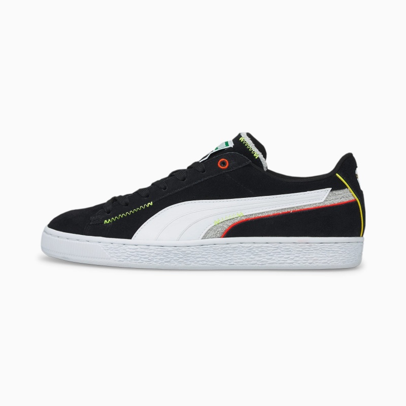 Tenis Puma Suede Displaced Negros Blancos | 46803QUXR