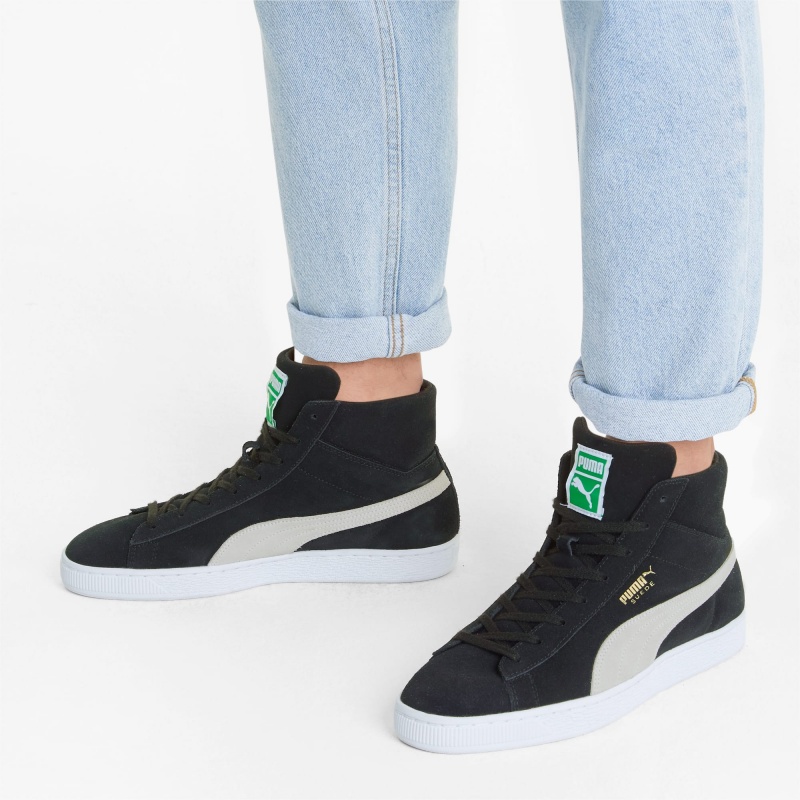 Tenis Puma Suede Mid XXI Negros Blancos Verdes | 83520UCNR