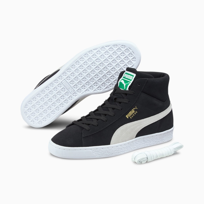 Tenis Puma Suede Mid XXI Negros Blancos Verdes | 83520UCNR