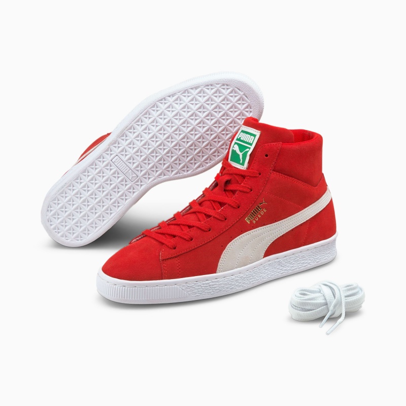 Tenis Puma Suede Mid XXI Rojos Blancos | 81053GCJE