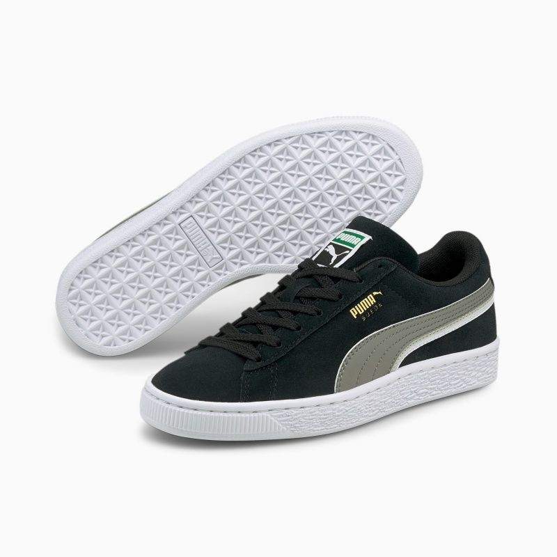 Tenis Puma Suede Triplex JR Negros Blancos | 62019LGDP