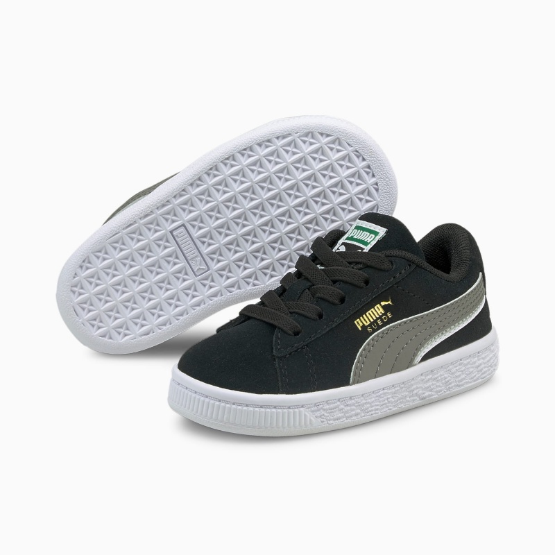 Tenis Puma Suede Triplex Toddler Negros Blancos | 56813QAPJ