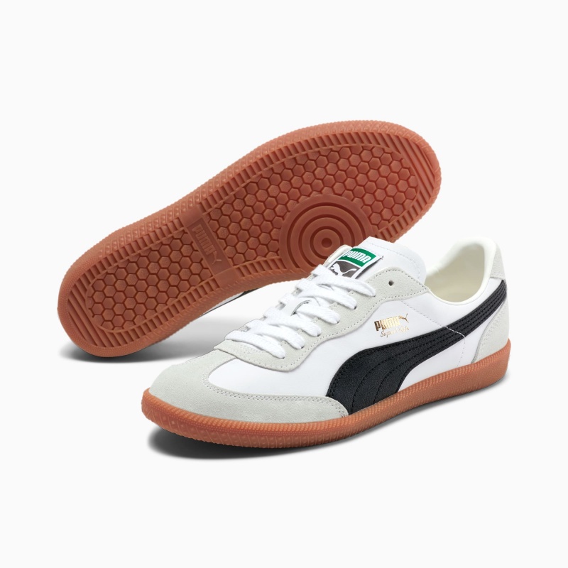 Tenis Puma Super Liga OG Retro Blancos Negros Dorados | 78625QGOM