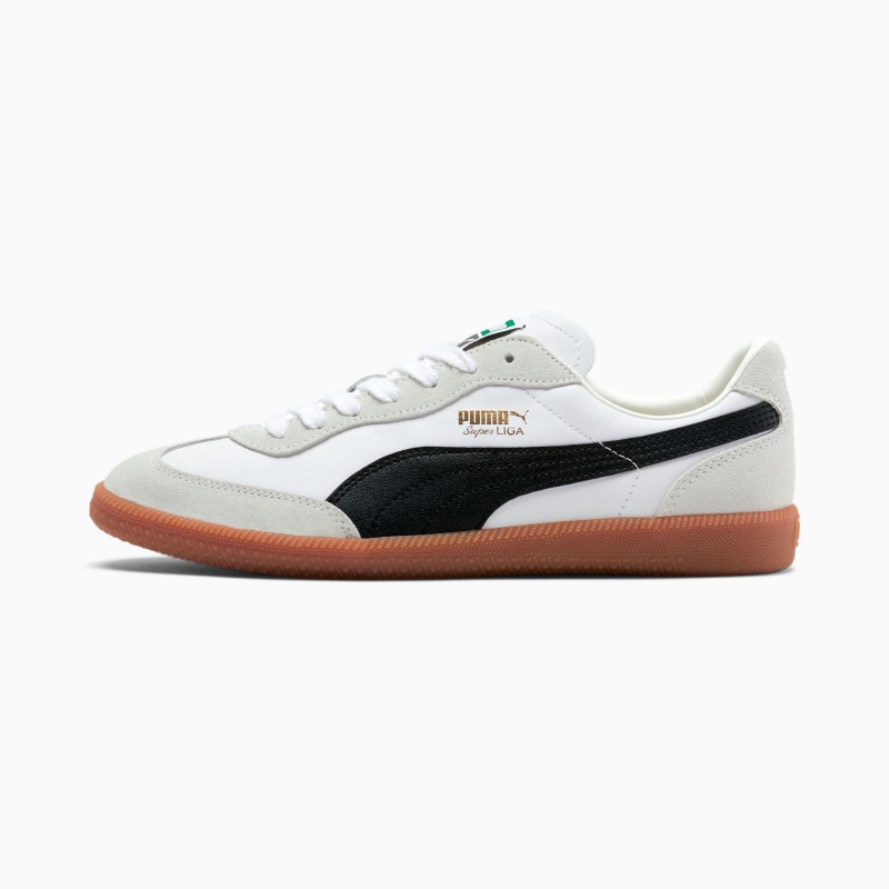 Tenis Puma Super Liga OG Retro Blancos Negros Dorados | 78625QGOM