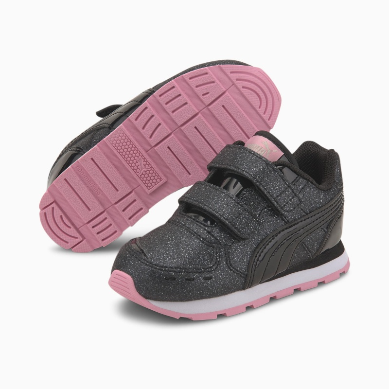 Tenis Puma Vista Glitz Toddler Negros Negros Rosas | 96153SCTG