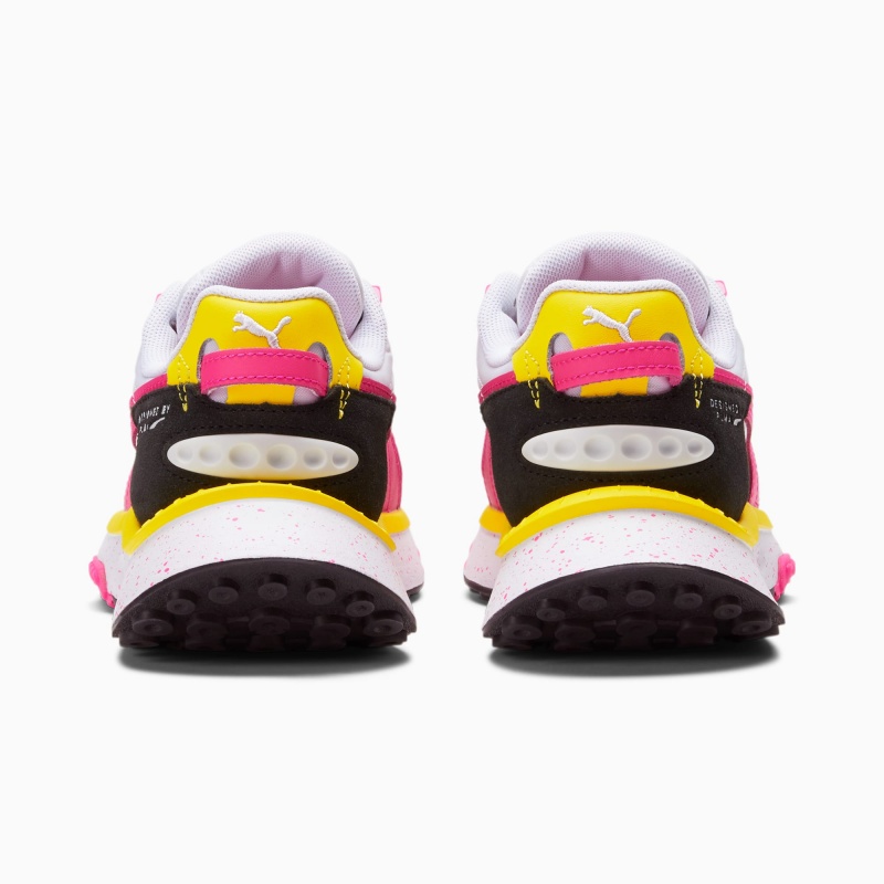 Tenis Puma Wild Rider Rollin' Jr Blancos Rosas Amarillos | 26974LAVQ