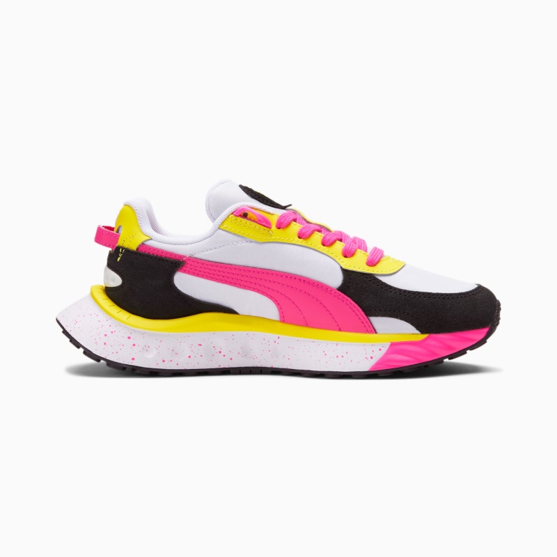 Tenis Puma Wild Rider Rollin' Jr Blancos Rosas Amarillos | 26974LAVQ
