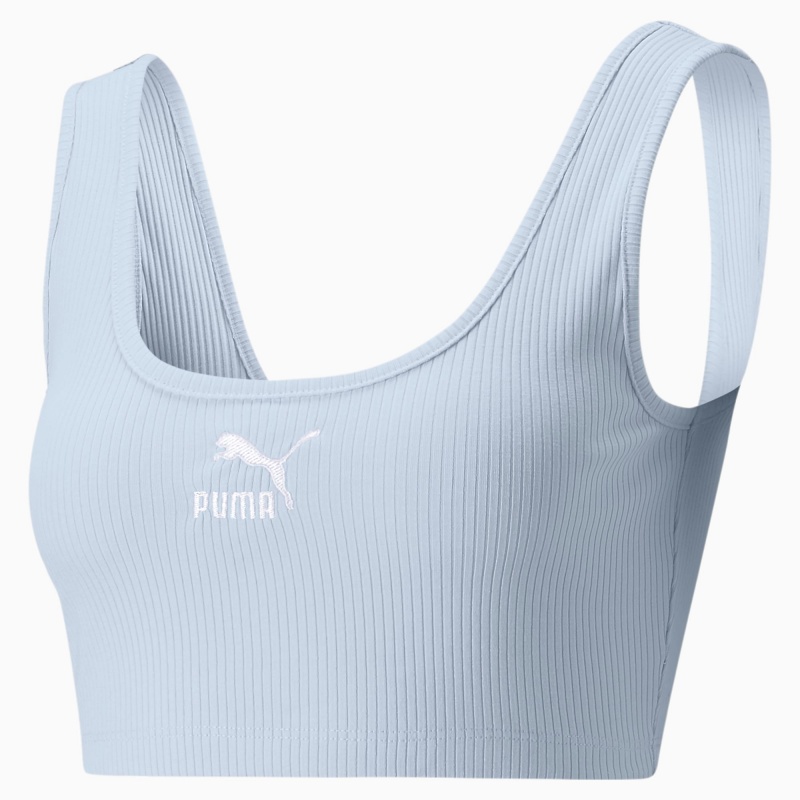 Top Puma Classics Acanalado Crop Arctic Ice | 79625NCYL