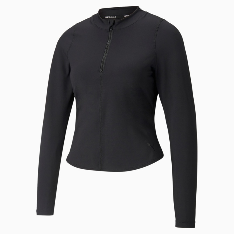 Top Puma Eversculpt Zip Long Sleeve Entrenamiento Negros | 97246CXSA
