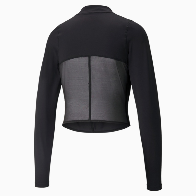 Top Puma Eversculpt Zip Long Sleeve Entrenamiento Negros | 97246CXSA
