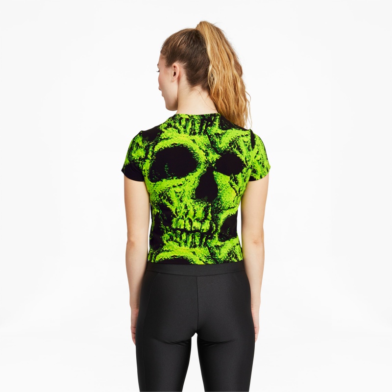 Top Puma PUMA x SANTA CRUZ Printed Crop Blancos | 41726LZRW