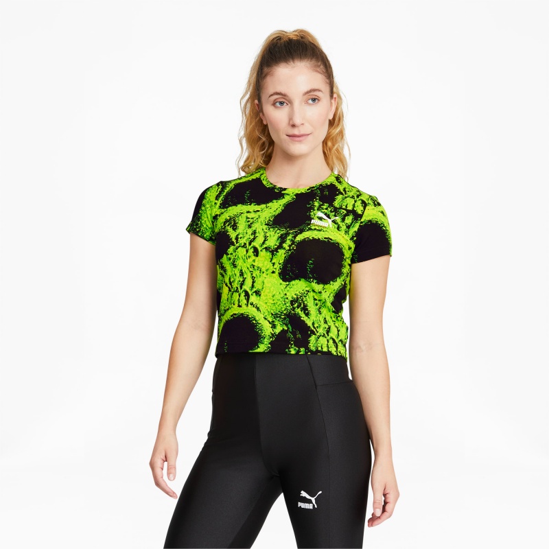 Top Puma PUMA x SANTA CRUZ Printed Crop Blancos | 41726LZRW