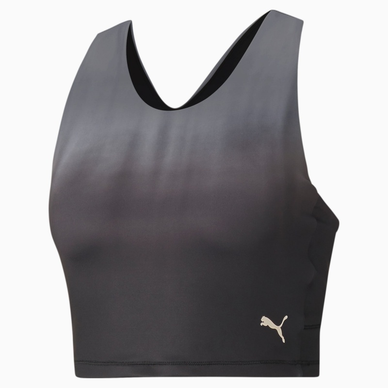 Top Puma Studio Ombre Racerback Entrenamiento Crop Negros | 76389TMJI