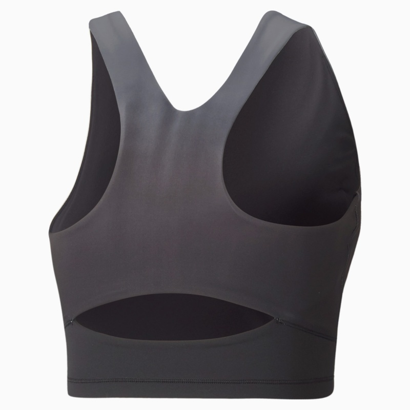 Top Puma Studio Ombre Racerback Entrenamiento Crop Negros | 76389TMJI