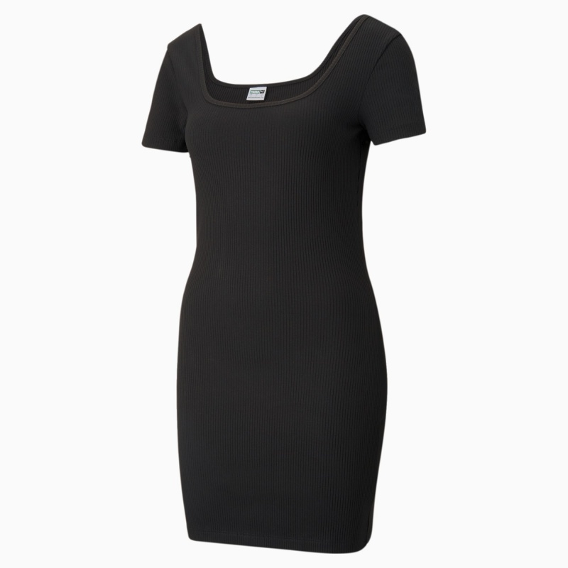 Vestido Puma Classics Acanalado Negros | 78305BERN