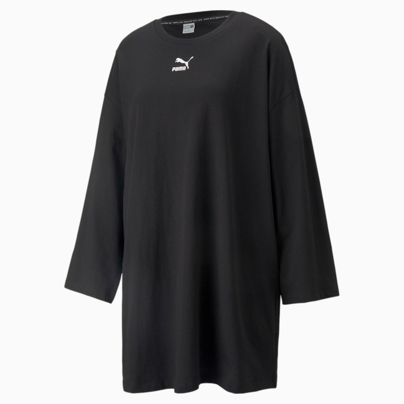 Vestido Puma Classics Long Sleeve Tee Negros | 05297QOWX