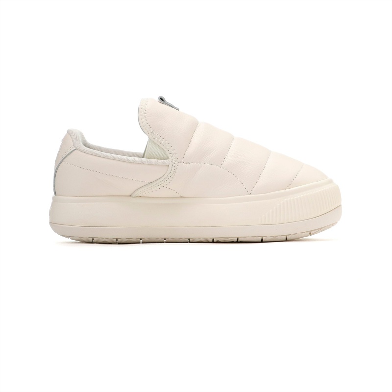 Zapatos Puma Suede Mayu Slip-On Cuero Blancos | 36054GSIP