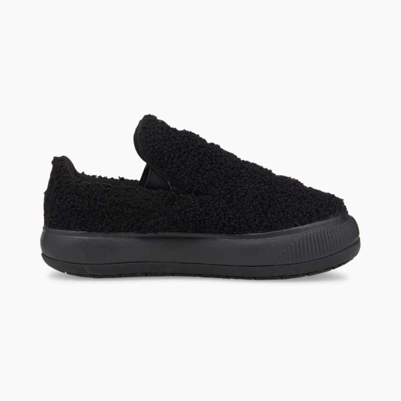 Zapatos Puma Suede Mayu Slip-On Teddy Negros | 02176BKUS