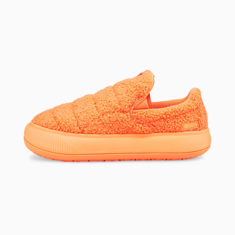 Zapatos Puma Suede Mayu Slip-On Teddy Neon Citrus | 07298LAKC